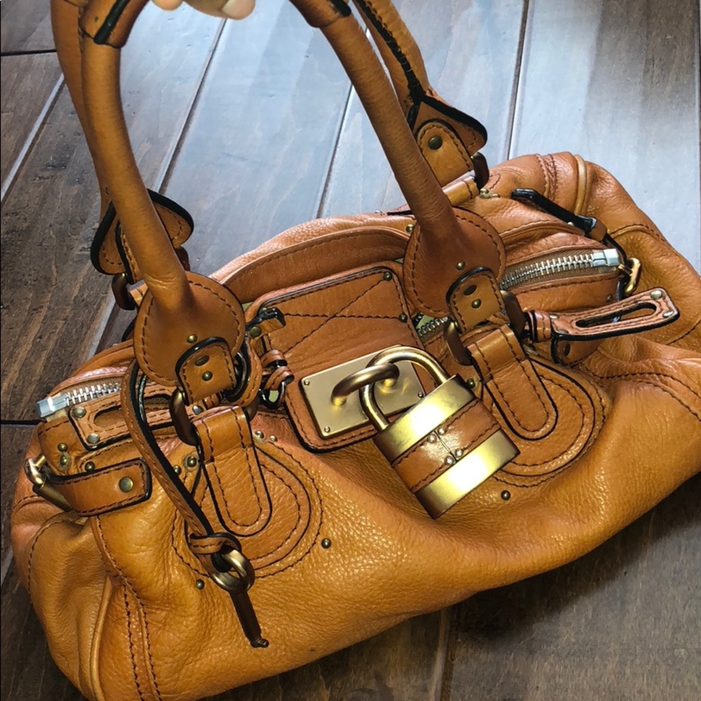 Authentic Chloe Paddington Leather Padlock Satchel